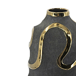 Ваза с золотыми акцентными полосами на черном матовом фоне Accent Tape варинант исполнения - 4 | Loft Concept в Перми