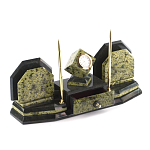 Настольный письменный набор из змеевика с часами и таблетницей Successful Leader варинант исполнения - 2 | Loft Concept в Перми