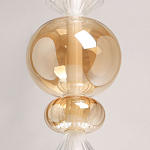 Подвесной светильник с вертикальной композицией из прозрачных и янтарных стеклянных шаров и ромбов Gabriel Scott Luna варинант исполнения - 6 | Loft Concept в Перми