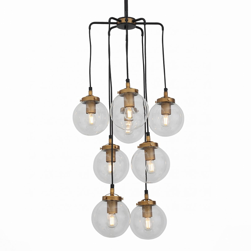 Люстра Bistro Globe Clear Glass Chandelier 8 Tower Золотой Люстра Bistro Globe Clear Glass Chandelier 8 Tower Золотой в Перми | Loft Concept