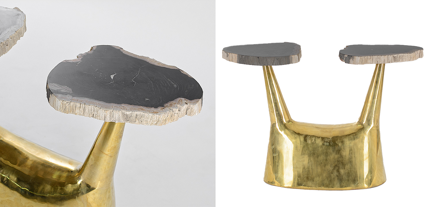 Приставной столик Side Table Petrified Wood Приставной столик Side Table Petrified Wood - Loft-Concept в Перми