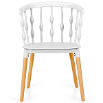 Пластиковый стул на ножках из массива бука Ferret Spiral White варинант исполнения - 2 | Loft Concept в Перми