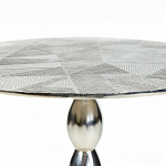 Кофейный столик с рельефной столешницей из металла Aplika Silver варинант исполнения - 4 | Loft Concept в Перми