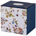 Кружка синяя из фарфора с рисунком цветов 400 мл Garden Whisper Porcelain Set  варинант исполнения - 2 | Loft Concept в Перми