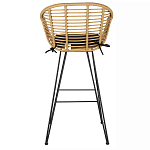 Стул барный с ротанговым плетением Half Bar Chair with Wicker с подлокотниками варинант исполнения - 5 | Loft Concept в Перми