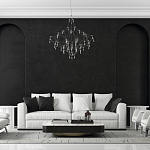 Люстра с тонким металлическим каркасом цвета хром Quasar варинант исполнения - 5 | Loft Concept в Перми