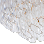 Люстра подвесная многослойная с прозрачными хрустальными трубками и золотистым каркасом Hexagon Tube Light варинант исполнения - 3 | Loft Concept в Перми