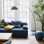 Трехместный диван темно-синий Campion Deep Blue Sofa варинант исполнения - 4 | Loft Concept в Перми