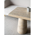 Столик приставной с квадратной столешницей Textured Cream Table варинант исполнения - 6 | Loft Concept в Перми
