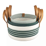 Корзина для хранения с ручками Interlacement Green варинант исполнения - 3 | Loft Concept в Перми