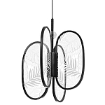 Люстра с гравировкой на акриловых плафонах Gravyura Black D 33 см варинант исполнения - 1 | Loft Concept в Перми