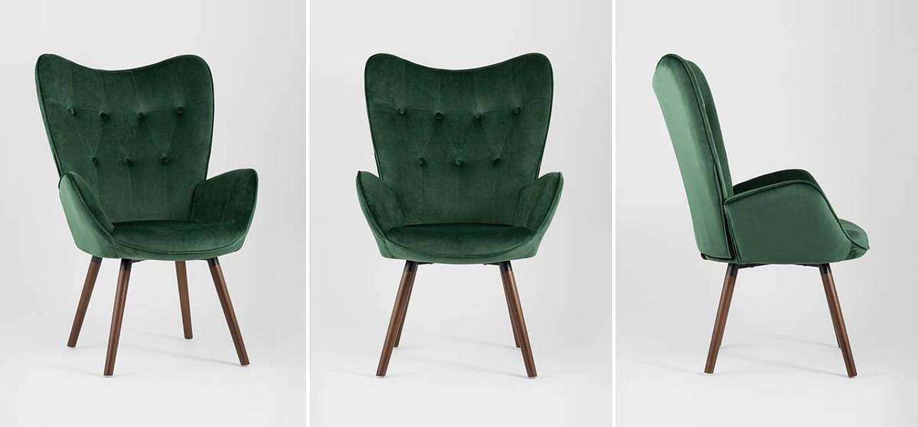 Полукресло Зеленый Велюр Grandee Chair Полукресло Зеленый Велюр Grandee Chair - Loft-Concept в Перми