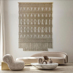 Панно на стену плетеное Макраме бежевый цвет  варинант исполнения - 10 | Loft Concept в Перми