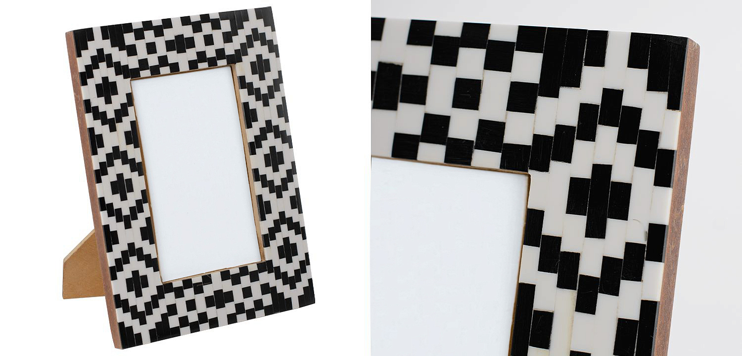 Фоторамка кость Black&white Indian Bone Inlay photo frame Фоторамка кость Black&white Indian Bone Inlay photo frame - Loft-Concept в Перми