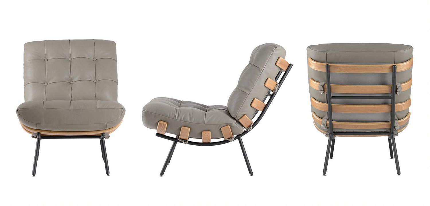 Кресло Philbert Chair grey leather Кресло Philbert Chair grey leather - Loft-Concept в Перми