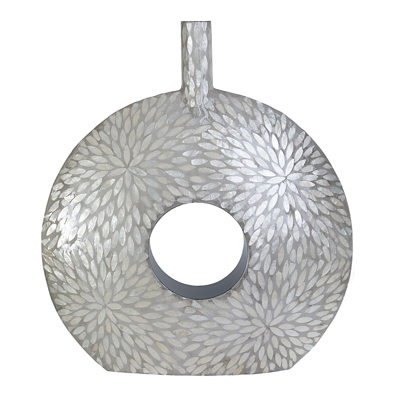 Ваза c инкрустацией Flower Grey Белый Серый Ваза c инкрустацией Flower Grey Белый Серый в Перми | Loft Concept