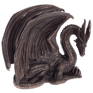 Декоративная статуэтка Дракон Dark Bronze Winged Dragon Statuette