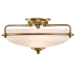 Потолочный светильник со стеклянным плафоном на изогнутых кронштейнах Quoizel  варинант исполнения - 11 | Loft Concept в Перми