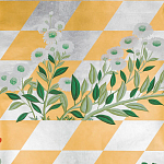 Обои ручная роспись Tiled Meadow Original colourway on Egyptian Gold gilded paper варинант исполнения - 2 | Loft Concept в Перми