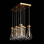 Люстра с 9-ю прозрачными стеклянными плафонами в форме капли Lucid Rain  варинант исполнения - 9 | Loft Concept в Перми