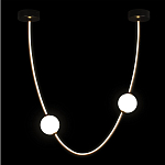 Подвесной светильник в форме дуги с белыми шарообразными плафонами Flos Wireline Lighting варинант исполнения - 3 | Loft Concept в Перми