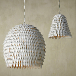 Подвесной светильник белый металлический в форме купола White Natural Lines варинант исполнения - 3 | Loft Concept в Перми