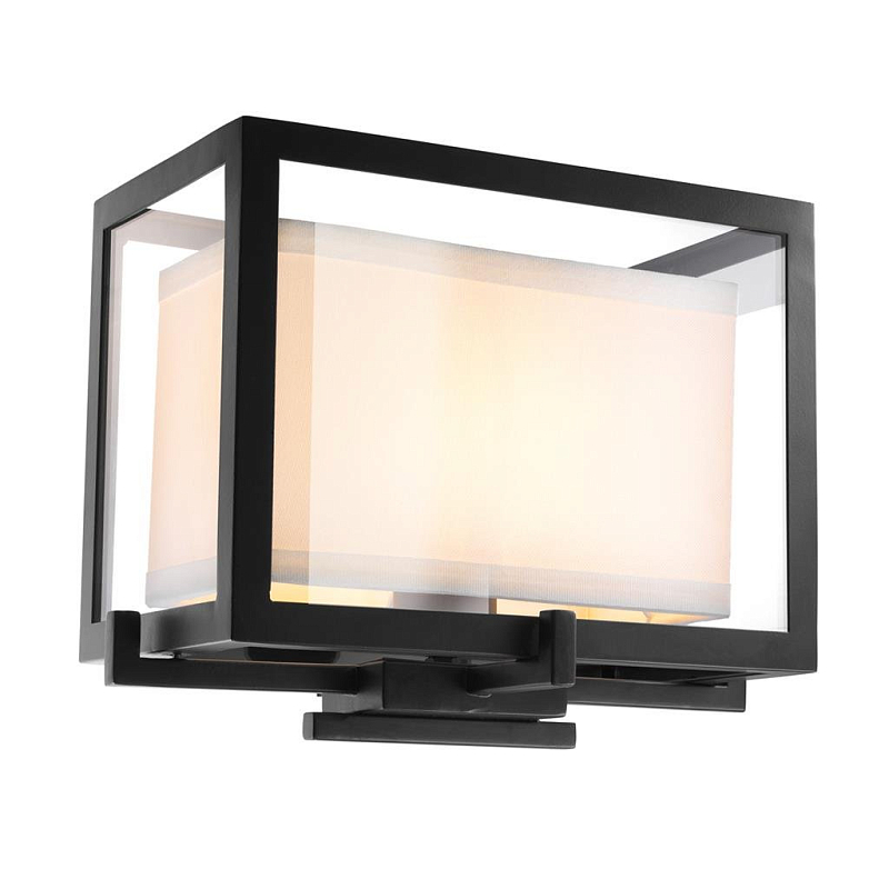 Бра Eichholtz Wall Lamp Pulse Черный Белый Прозрачное Стекло Бра Eichholtz Wall Lamp Pulse Черный Белый Прозрачное Стекло в Перми | Loft Concept