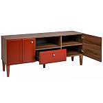 ТВ-тумба красная из массива бука с 2-мя дверками и ящиком Wenge Light варинант исполнения - 4 | Loft Concept в Перми