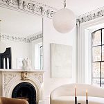 Подвесной светильник в форме шара из белого текстурного стекла Atmosphere варинант исполнения - 4 | Loft Concept в Перми