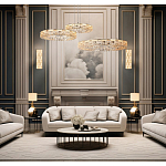 Люстра из 3-х колец с текстурной огранкой Reflection of Reality варинант исполнения - 3 | Loft Concept в Перми