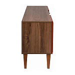 ТВ-тумба красная из массива бука с 2-мя дверками и ящиком Wenge Light варинант исполнения - 3 | Loft Concept в Перми