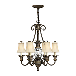 Люстра с 7-ю кремовыми текстильными абажурами Hinkley варинант исполнения - 7 | Loft Concept в Перми