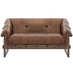 Двухместный диван Duncan винтажная коричневая кожа варинант исполнения - 1 | Loft Concept в Перми