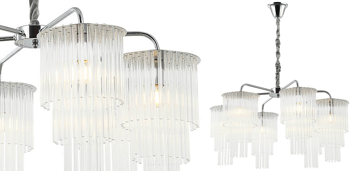 Люстра Harrison Chandelier chrome 6 lamp Люстра Harrison Chandelier chrome 6 lamp - Loft-Concept в Перми