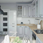 Угловая кухня в стиле Прованс из массива дерева Colombe Provence Kitchen Set варинант исполнения - 2 | Loft Concept в Перми