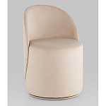 Пуф Loreen со спинкой вращающийся велюр молочный варинант исполнения - 1 | Loft Concept в Перми