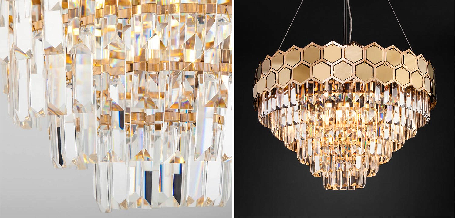 Люстра Hanging Hexagon Moira Chandelier gold - Loft-Concept в Перми