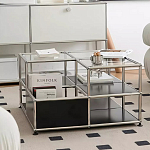 Дизайнерский журнальный стол квадратный с полками Akydy варинант исполнения - 2 | Loft Concept в Перми