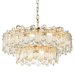 Люстра подвесная двухъярусная с хрустальными овальными подвесками Harmonica варинант исполнения - 1 | Loft Concept в Перми