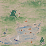 Обои ручная роспись Promenade Special Colourway on pink painted Xuan paper варинант исполнения - 2 | Loft Concept в Перми