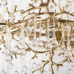 Подвесная люстра в виде ветвей деревьев золотого цвета с прозрачными подвесками-каплями 10 и 14 ламп Droplet Chandelier варинант исполнения - 5 | Loft Concept в Перми