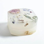 Шкатулка из эпоксидной смолы с цветами белая Epoxy Resin Square Box White варинант исполнения - 4 | Loft Concept в Перми
