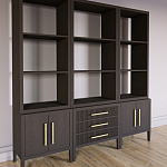 Модульный стеллаж Primo из трех составных элементов Темный орех варинант исполнения - 3 | Loft Concept в Перми