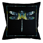 Подушка декоративная стрекоза сине-зеленый узор Ikat Pattern варинант исполнения - 1 | Loft Concept в Перми