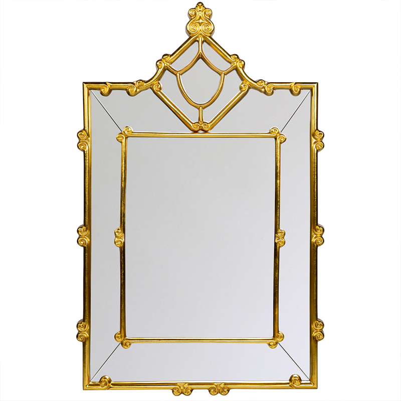 Зеркало прямоугольное Golden Classic Ornament Mirror Золотой в Перми | Loft Concept 