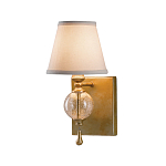 Бра со стеклянным шарообразным декором с пузырьками и бежевым абажуром Feiss варинант исполнения - 1 | Loft Concept в Перми