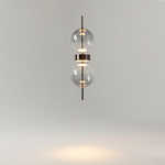 Подвесной светильник с плафоном из стекла с зеркальным градиентом Double Moon варинант исполнения - 6 | Loft Concept в Перми