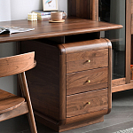 Стол рабочий округлой формы с 3-мя ящиками  Working Moonnut Table варинант исполнения - 7 | Loft Concept в Перми