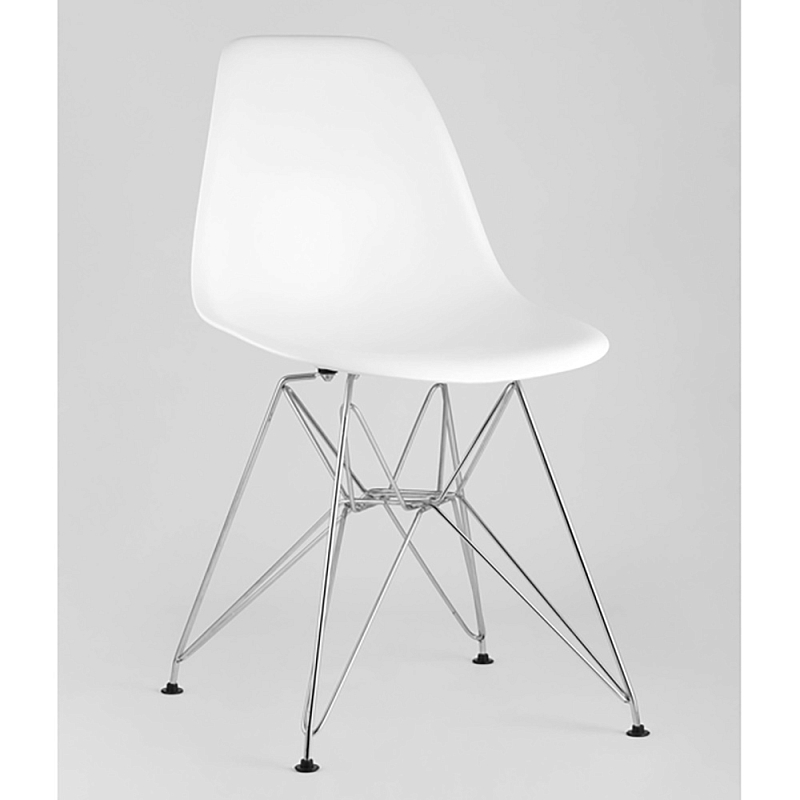 Стул Eames DSR White Белый Серебряный Стул Eames DSR White Белый Серебряный в Перми | Loft Concept
