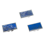 Таблетница карманная прямоугольная на 7 отделений с зеркалом и накладкой из натурального камня Лазурит Silver Stone Pillboxes варинант исполнения - 4 | Loft Concept в Перми